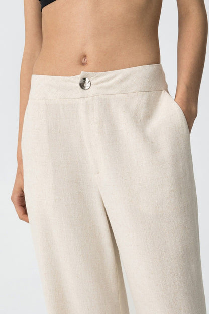 Pantalone donna portel estivo wide leg – dettaglio vita alta – Frarò