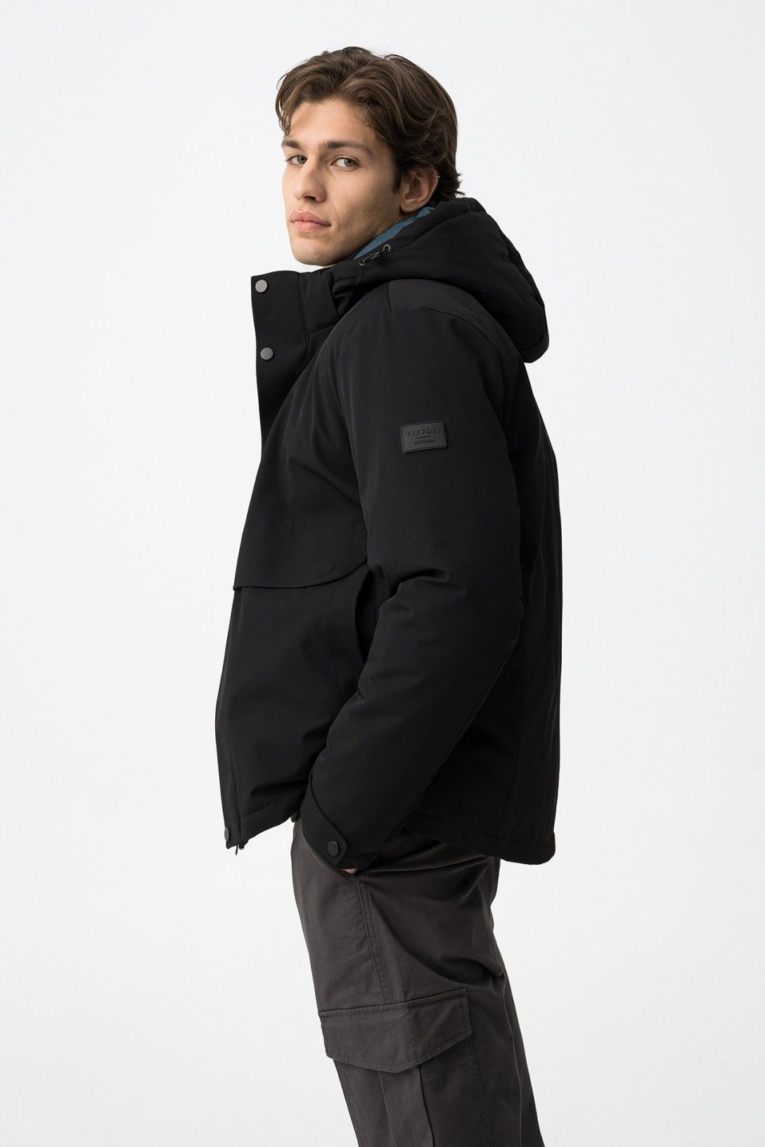 Giubbotto Uomo Portland Trapuntato con Cappuccio - Giacca Invernale Impermeabile Tiffosi