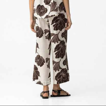 Pantalone Donna Gamba Larga Floreale - Tiffosi Posey vista posteriore indossato