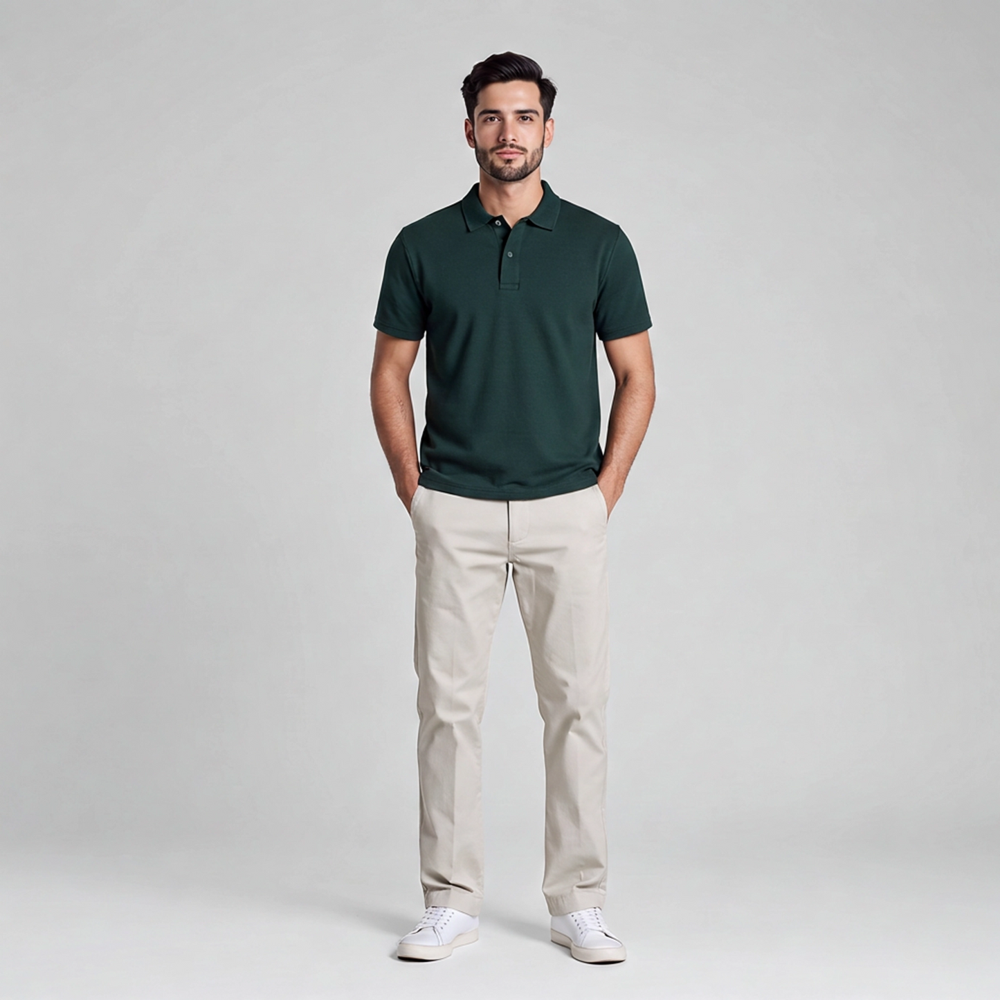 pantalone Chino slim uomo beige - vista completa pantalone estivo