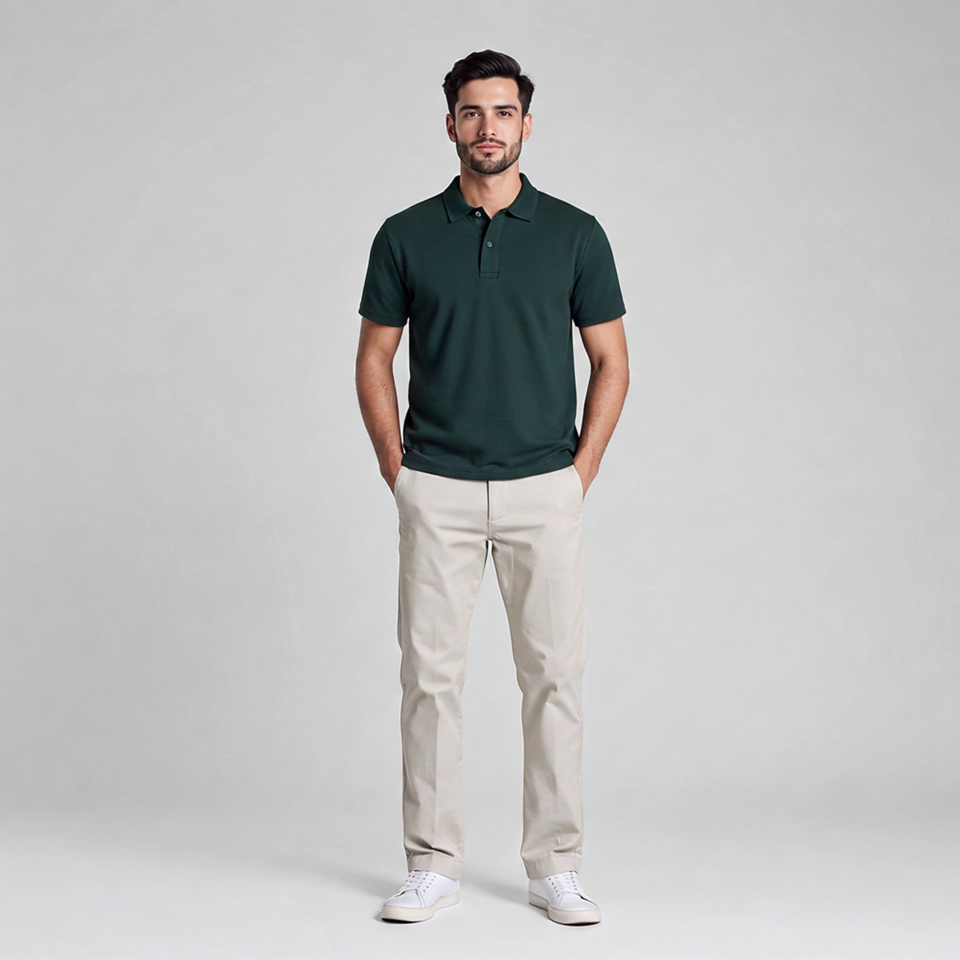 pantalone Chino slim uomo beige - vista completa pantalone estivo