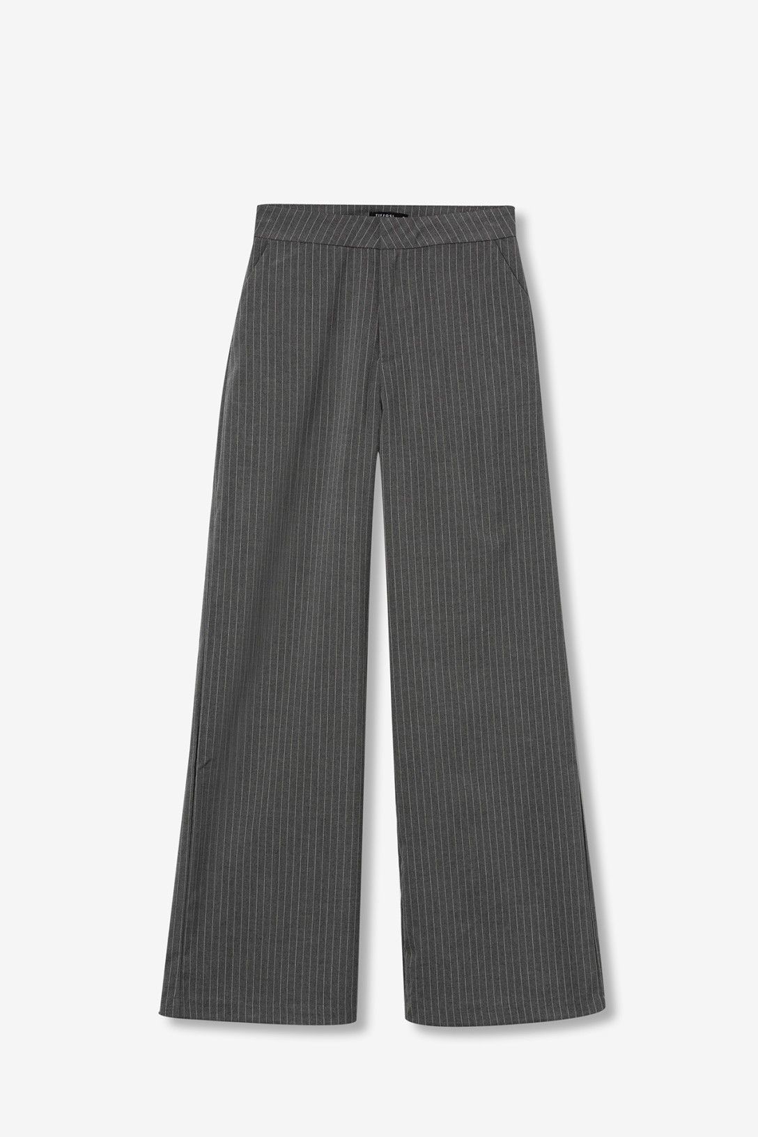 Pantaloni palazzo donna Riley Tiffosi - vista frontale stampa a righe eleganti vita alta
