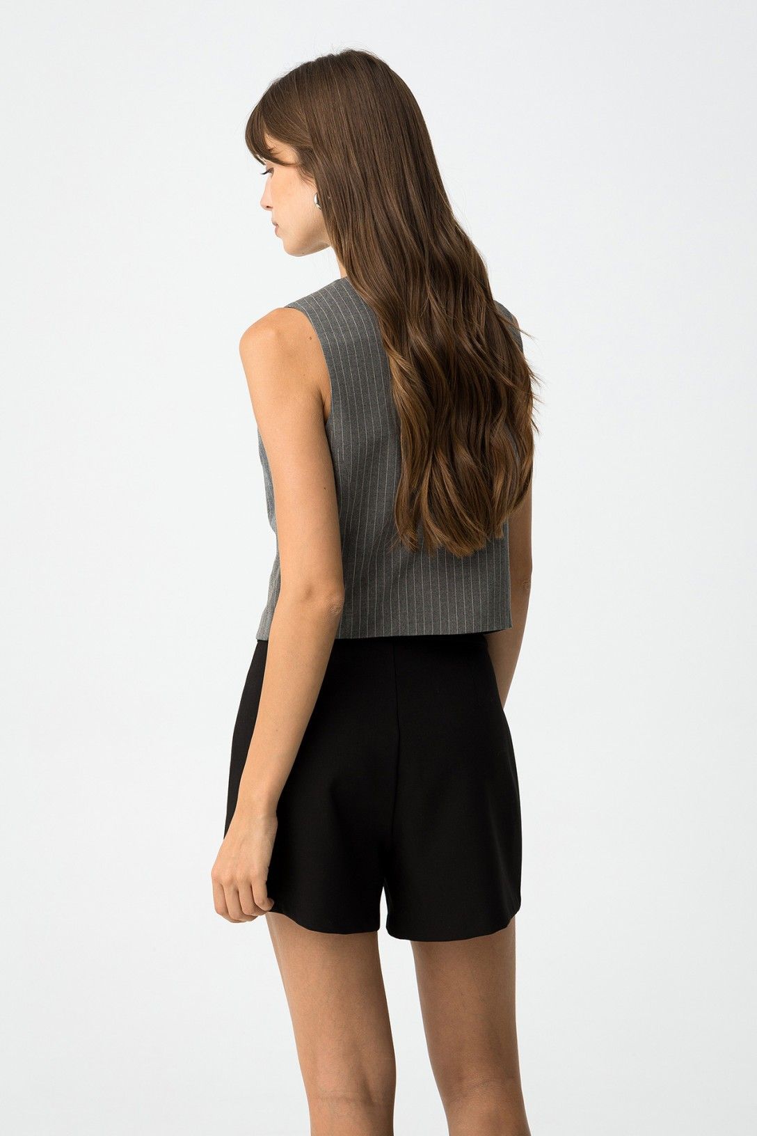 Gilet donna Riley_C righe chiusura bottoni - vista posteriore