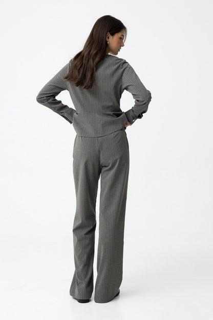 Pantaloni palazzo donna Riley Tiffosi - dettaglio posteriore vita alta e vestibilità perfetta
