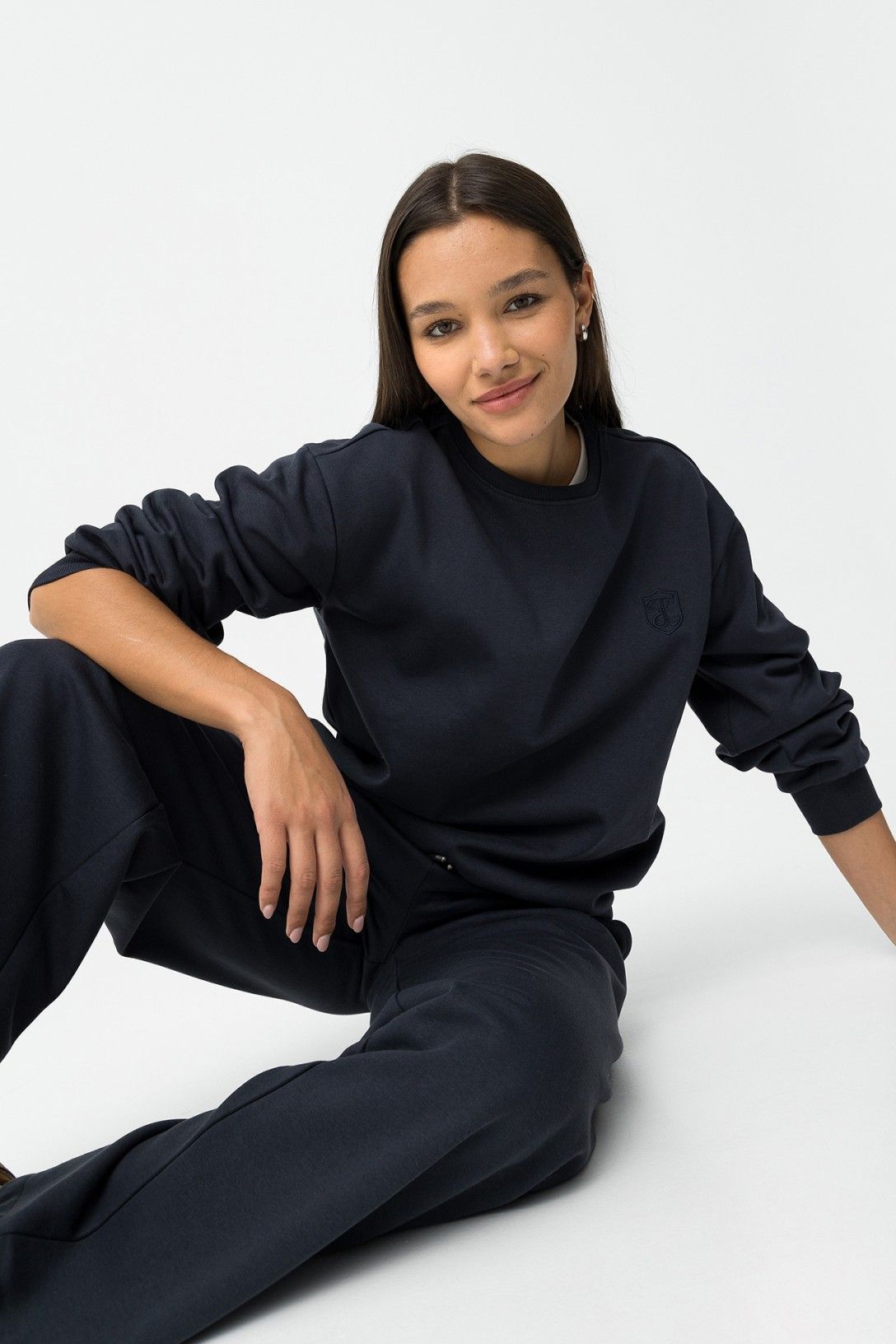 Tuta donna blu Rodri completo sportivo - pantaloni coordinati vista completa