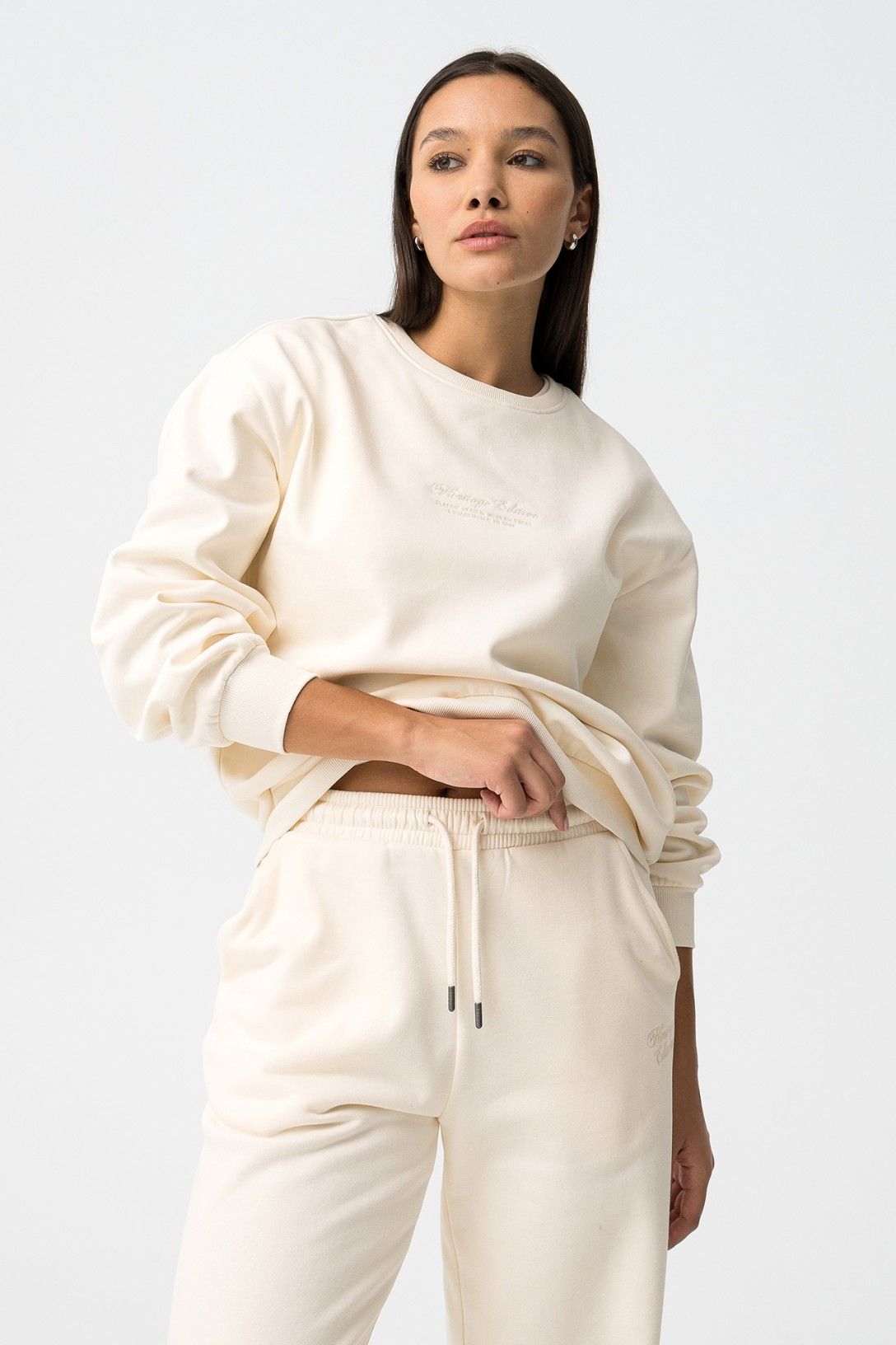 Tuta panna donna Rodri cotone 80% completo - dettaglio qualità felpa