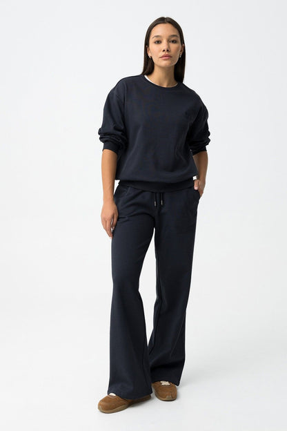 Tuta blu donna Rodri regular fit cotone - completo coordinato styling