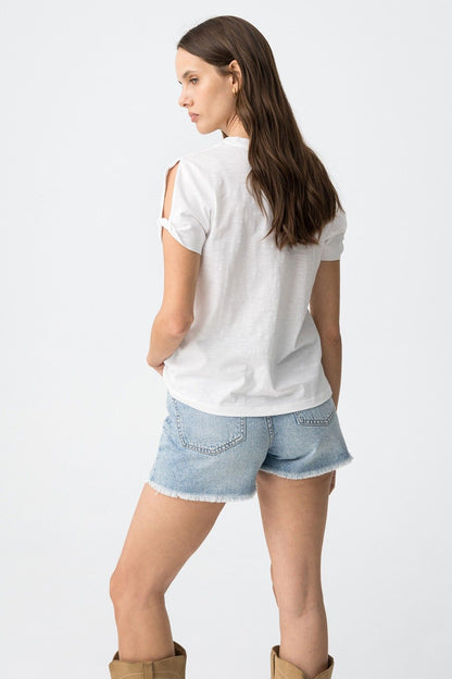 t-shirt seadra donna colore bianco vista posteriore - linea avvitata