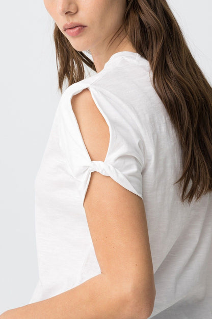 T-shirt seadra donna colore bianco dettaglio foro manica - vista laterale