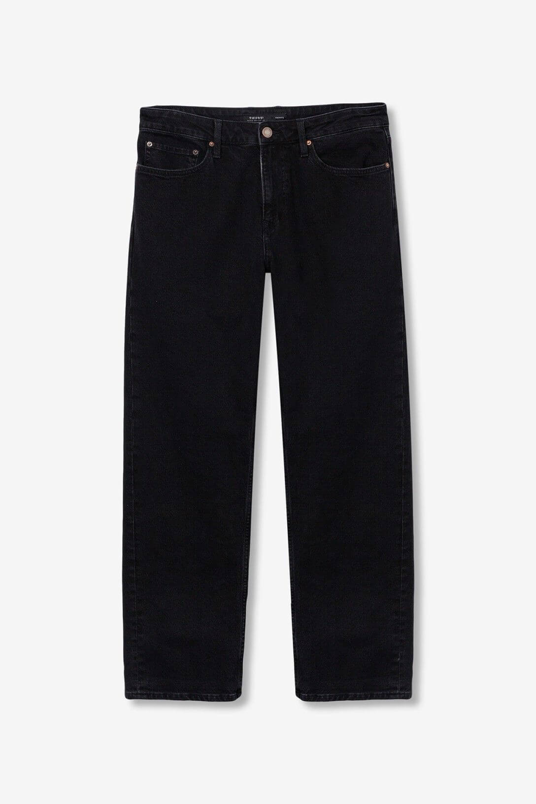 Jeans uomo Thomas 21 wide leg nero - vista frontale denim largo