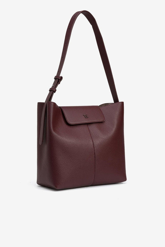 Borsa Travi Bordeaux tracolla donna con pochette removibile - vista frontale