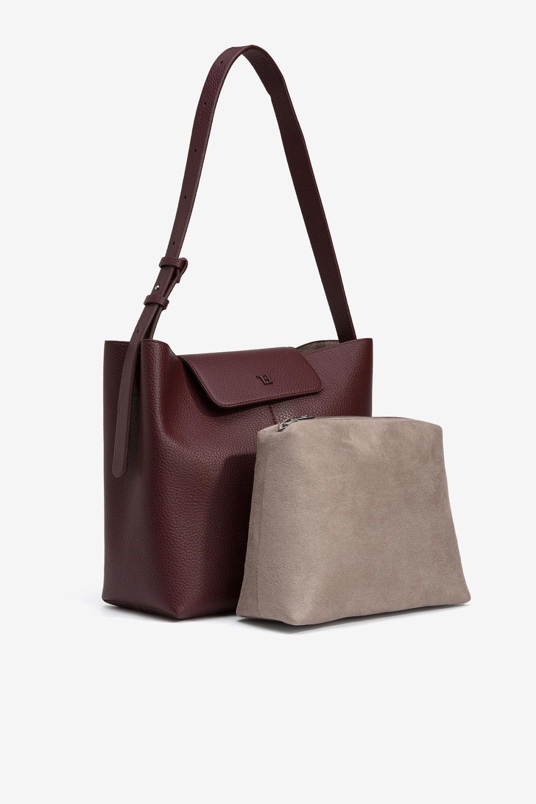  Borsa Travi Bordeaux pochette removibile - dettaglio versatilità