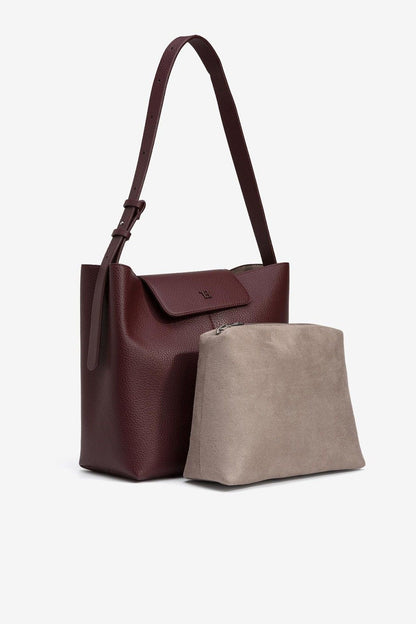  Borsa Travi Bordeaux pochette removibile - dettaglio versatilità