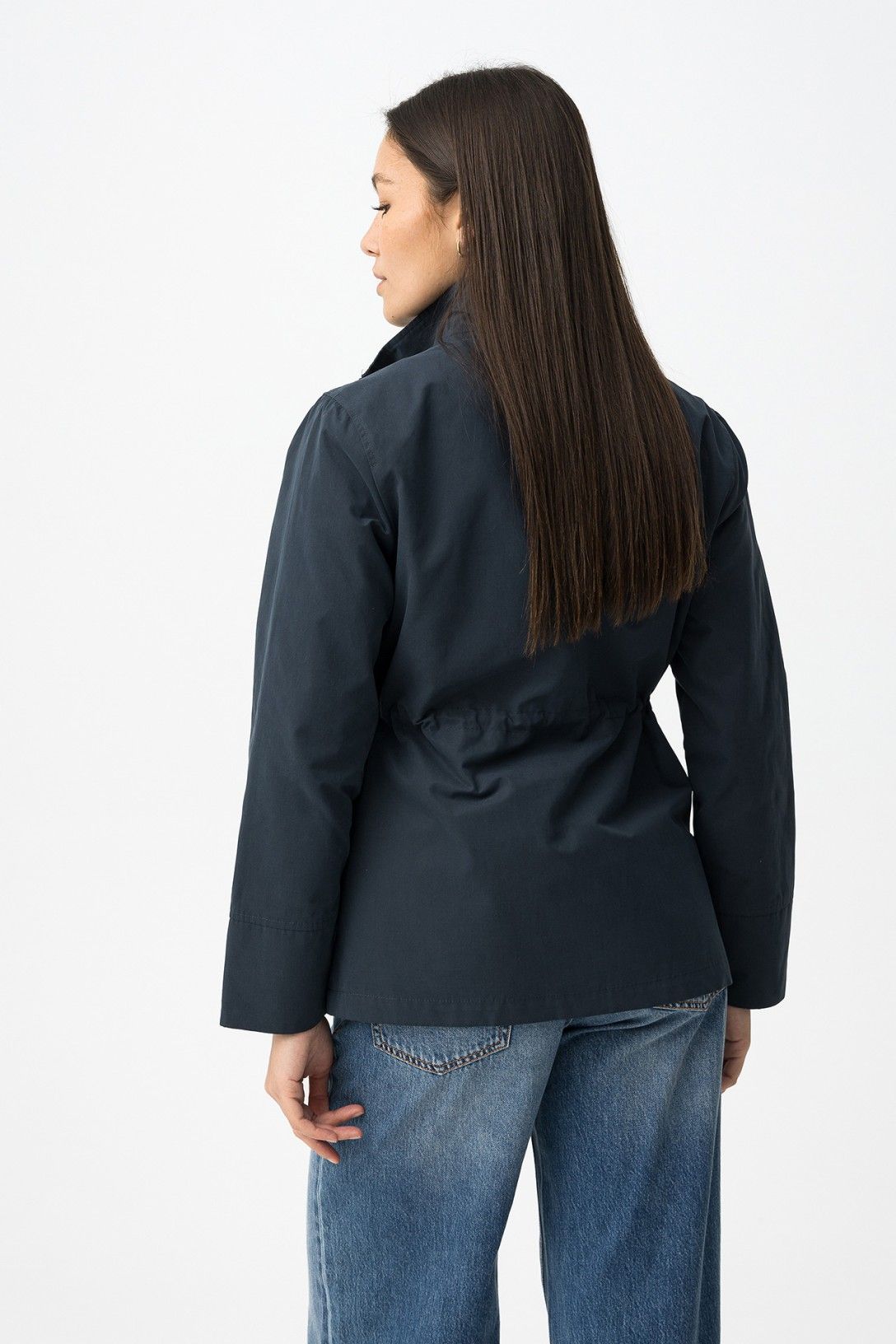 Giacca- trench donna leggero Vela blu vista posteriore - trench cotone poliestere lunghezza normale