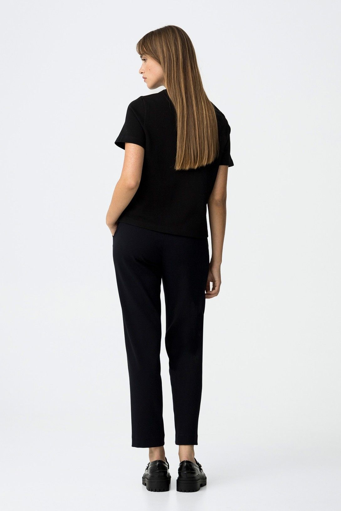 Pantalone Chino violeta in dark blu, vista posteriore