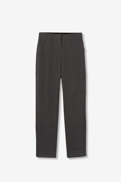 Pantalone chino Donna, Violeta, dettaglio tessuto in grigio, vista frontale.