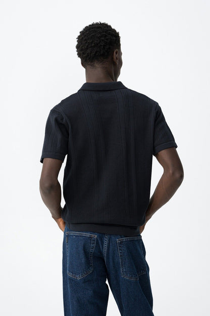 Polo uomo Weston blu mezza manica vestibilità regolare - vista posteriore