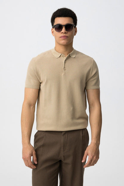 Polo uomo Wonder beige cotone - eleganza casual primavera estate
