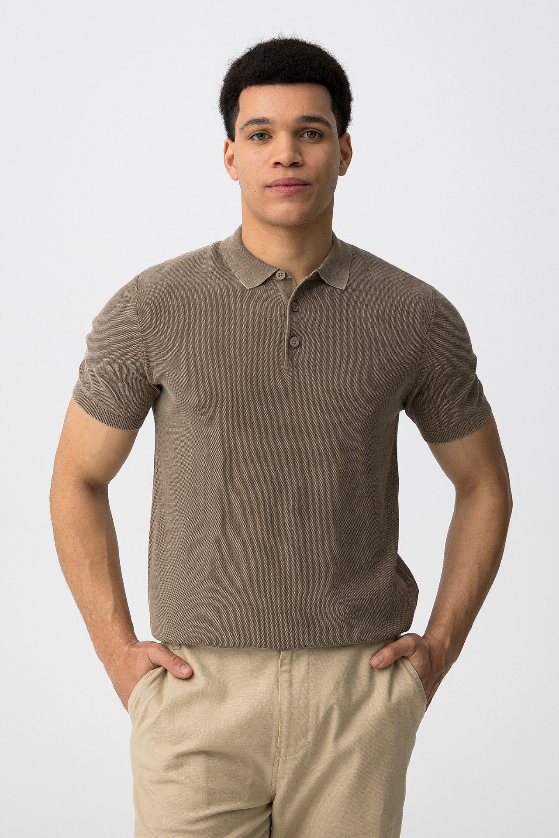 Polo uomo Wonder bruciato in cotone 100% - colletto classico maniche corte vestibilità regolare
