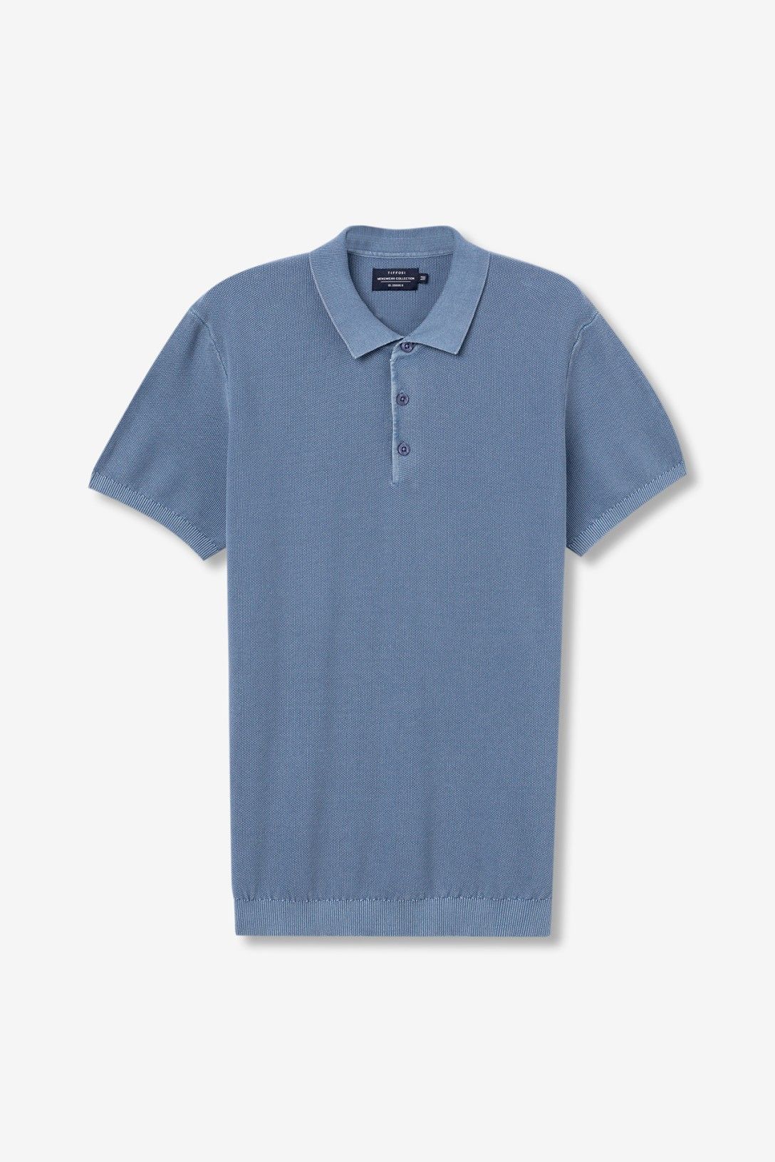 Polo uomo Wonder cotone blu ice - colletto classico bottoni frontali
