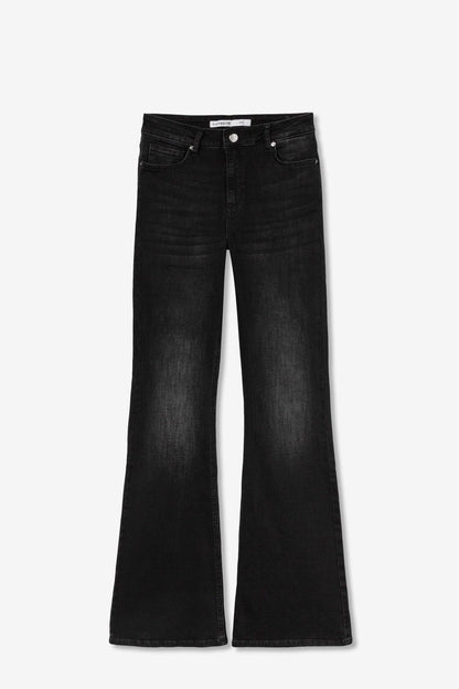 Jeans neri flare donna vita alta - modello completo Zoe_46
